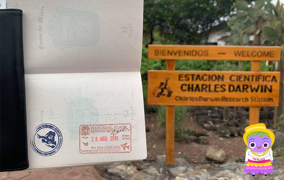 sello en el pasaporte de las islas galapagos
