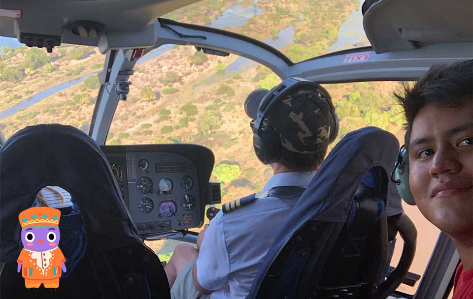 vuelo en helicoptero en zambia